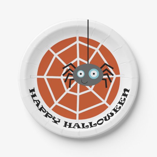 Happy Halloween Spider Papieren Bordje (Voorkant)