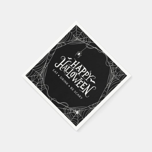 Happy Halloween Spider Web Eat Drink is eng Servet (Hoek)