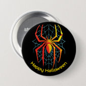 Happy Halloween Spider Web Ronde Button 7,6 Cm (Voorkant /achterkant)