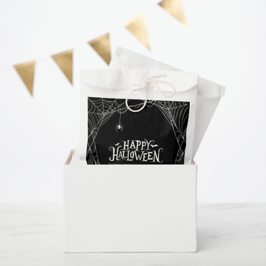 Happy Halloween Spinnenweb Persoonlijk Bedankzakje (Feest)