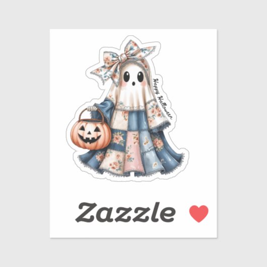 Happy Halloween spookachtige patchwork geest Sticker (Vel)