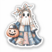 Happy Halloween spookachtige patchwork geest Sticker (Voorkant)