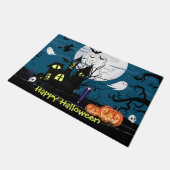 Happy Halloween spookhuis kunst Deurmat (Schuin)