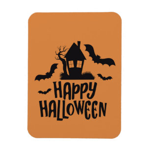 Happy Halloween spookhuis spooky bat sinaasappel Magneet