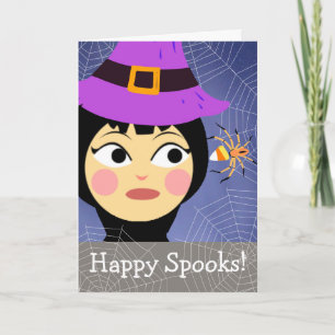 Happy Halloween Spooks Witch Spider Snoep Kaart