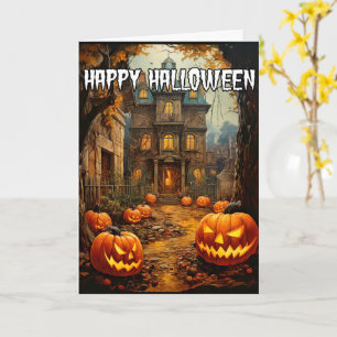 Happy Halloween   Spooktacular Haunted House Kaart