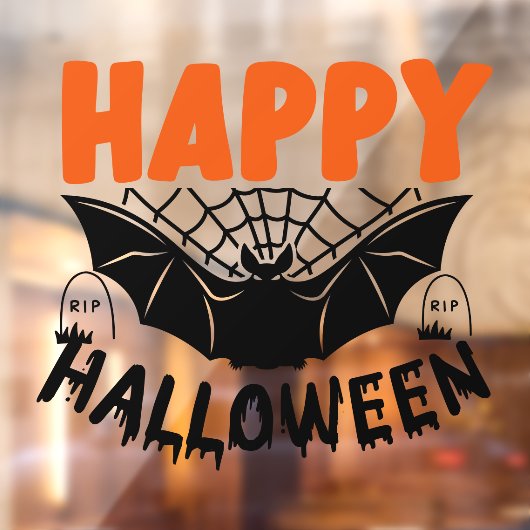 Happy Halloween Spooky Bat Raamsticker (Vel 2)