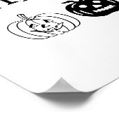 Happy Halloween spooky Black White decor poster (Hoek)