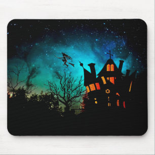 Happy Halloween Spooky Flying Witch Mousepad Muismat
