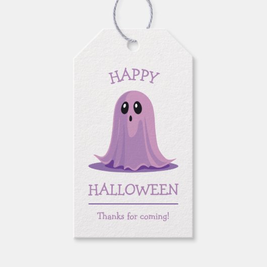 Happy Halloween Spooky Ghost Cadeaulabel (Voorkant)