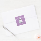 Happy Halloween Spooky Ghost Vierkante Sticker (Envelop)
