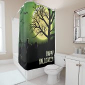 Happy Halloween Spooky Graveyard Douchegordijn (In situ)