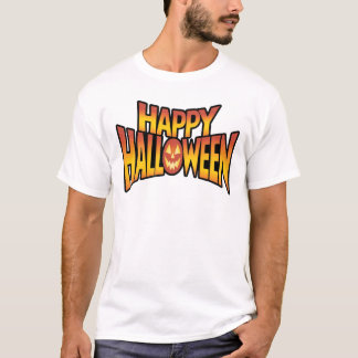 Happy Halloween Spooky Pompoen Tekstontwerp T-shirt