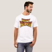 Happy Halloween Spooky Pompoen Tekstontwerp T-shirt (Voorkant volledig)
