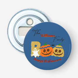 Happy Halloween Spooky Pumpkin Button Flesopener