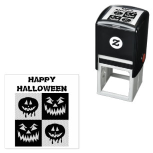 Happy Halloween Spooky Pumpkin Ghost Face Zelfinktende Stempel