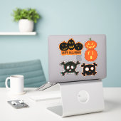 Happy Halloween Spooky Pumpkins Skullies Sticker (Laptop op bureau)