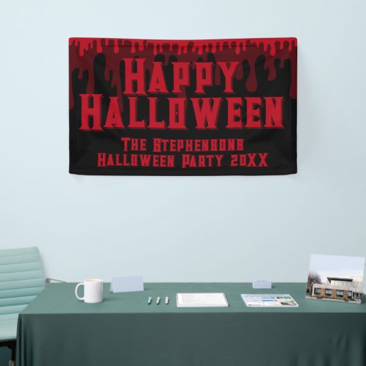 Happy Halloween Spooky Red Black Driving Blood Spandoek (Beurs)