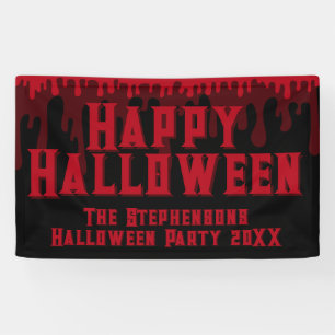 Happy Halloween Spooky Red Black Driving Blood Spandoek