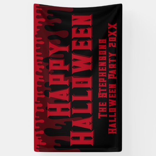 Happy Halloween Spooky Red Black Driving Blood Spandoek (Verticaal)