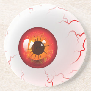 Happy Halloween! Spooky Red Eyeball Zandsteen Onderzetter