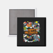 Happy Halloween Spooky Retro Magneet (Voorkant / Achterkant)