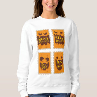 Happy Halloween Spooky Retro Pumpkin Boo Crew Trui