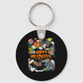 Happy Halloween Spooky Retro Sleutelhanger (Achterkant)