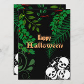 Happy Halloween Spooky Scary Night Skeletons Pile (Voorkant / Achterkant)