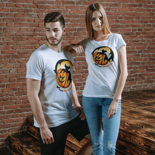 Happy Halloween Spooky Scary Pumpkin Bat T-shirt