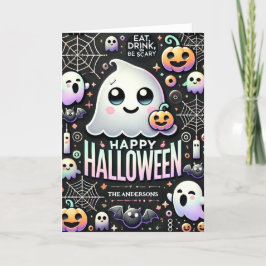 Happy Halloween Spooky Schattige Ghost Feestdagen Kaart