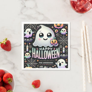 Happy Halloween Spooky Schattige Ghost Servet