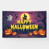 Happy Halloween Spooky & Schattige Spandoek (Horizontaal)