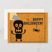 Happy Halloween Spooky Skeleton Spider Briefkaart (Voorkant / Achterkant)
