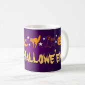 Happy Halloween Spooky Symbols Witch Moon Ghost Koffiemok (Voorkant rechts)