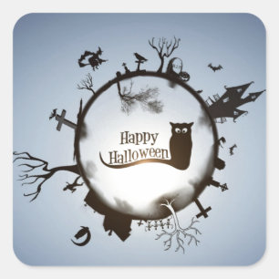 Happy Halloween Spooky ThMED Vierkante Sticker