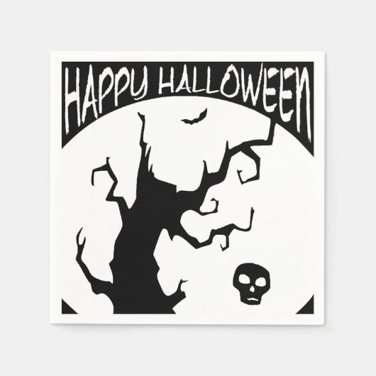 Happy Halloween Spooky Tree Papier servet (Voorkant)