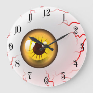 Happy Halloween! Spooky Yellow Eyeball Grote Klok
