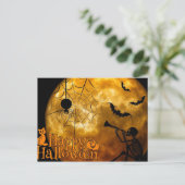 Happy Halloween squelette et carte postale Spider (Debout devant)