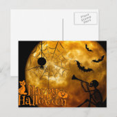Happy Halloween squelette et carte postale Spider (Devant / Derrière)