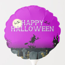 Happy Halloween Squelette sorcière violet Ballons