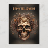 Happy Halloween Steampunk Skull Skeleton Briefkaart (Voorkant)