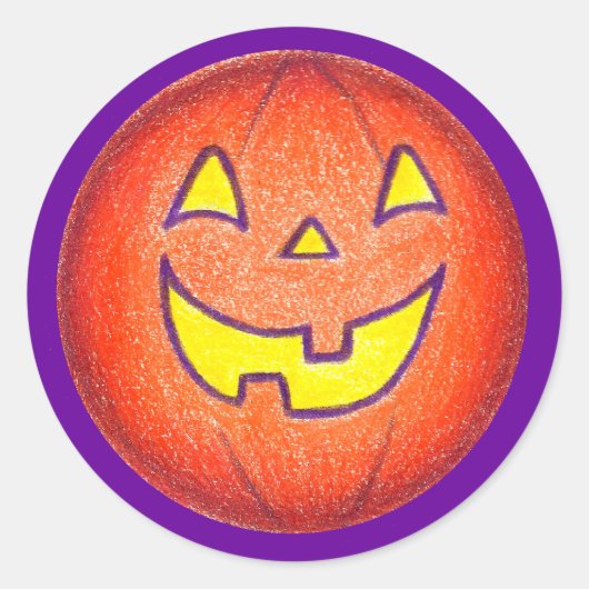 Happy Halloween Sticker Citrouille Jack-O-Lantern (Devant)