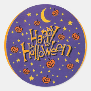 Happy Halloween Stickers Citrouille Moon Fun