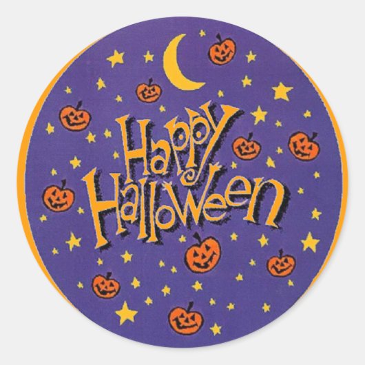 Happy Halloween Stickers Citrouille Moon Fun (Devant)