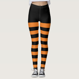 Happy Halloween Striped Leggings