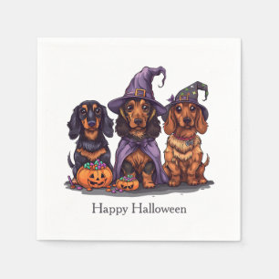 Happy Halloween teckel heksenhonden Servet