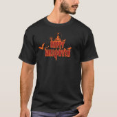 Happy Halloween Text Graphic T-Shirt (Voorkant)