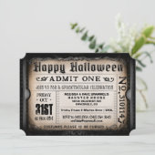 Happy Halloween Ticket Uitnodiging (Staand voorkant)