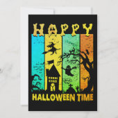 Happy Halloween Time Witch House Ghost Cemetery Kaart (Voorkant)